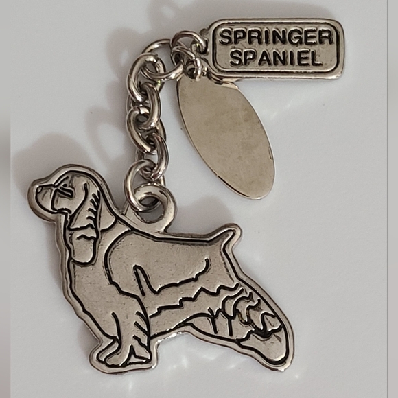 cocker spaniel Other - 90's springer spaniel dog key chain puppy cocker spaniel monogram it! Double sid